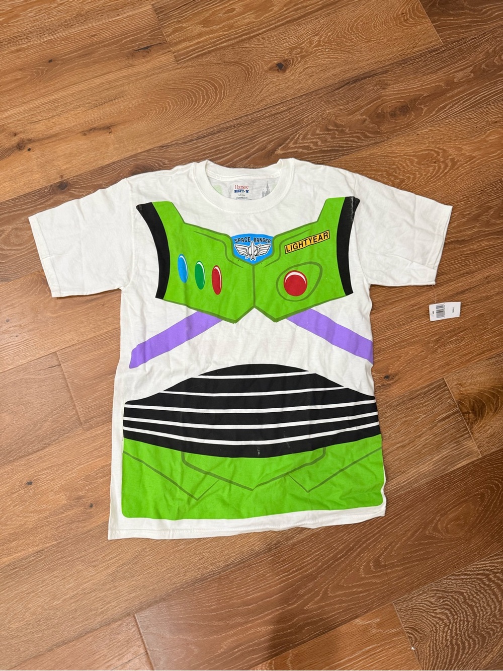 Disney Buzz Lightyear Graphic Tee - White, Green & Purple